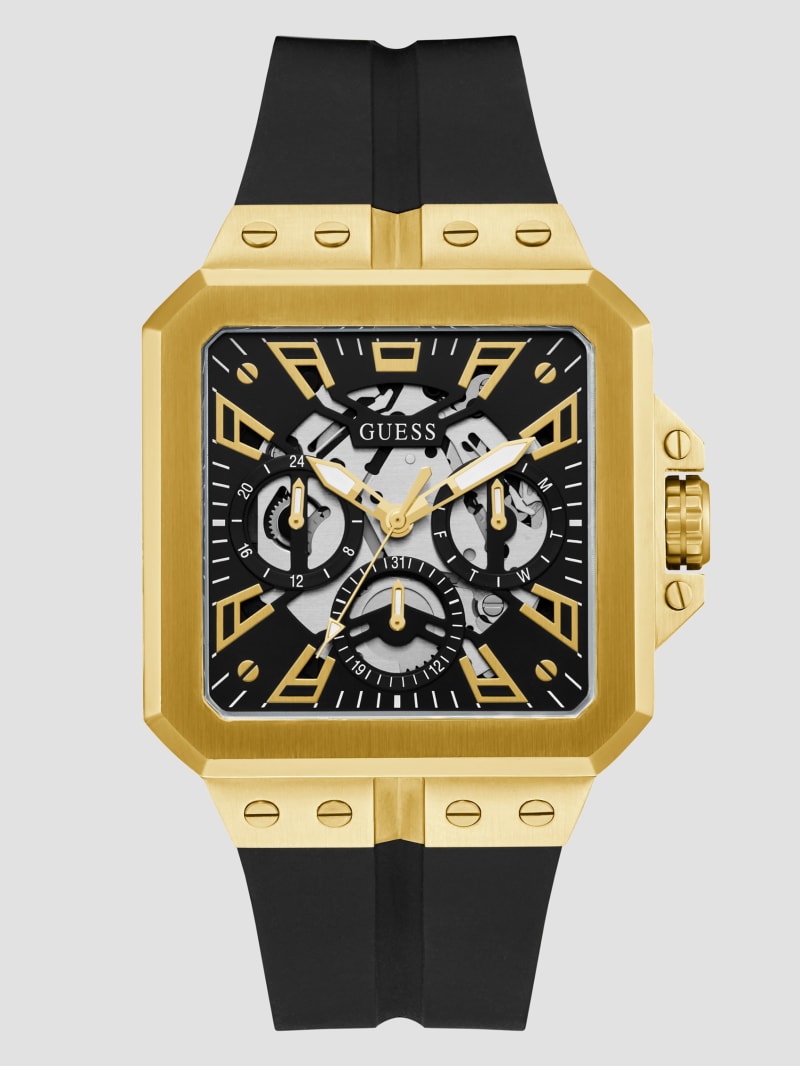 Gold-Tone and Black Silicone Multifunction