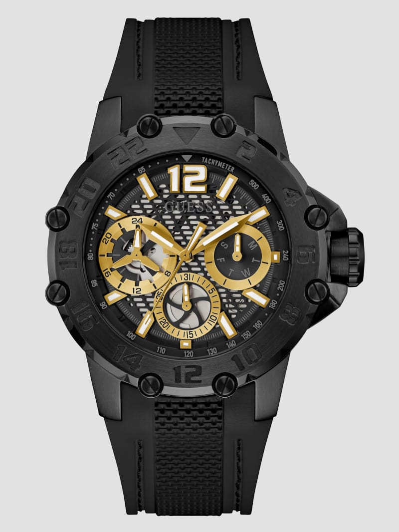 Black and Gold-Tone Multifunction Sport Watch | GUESS