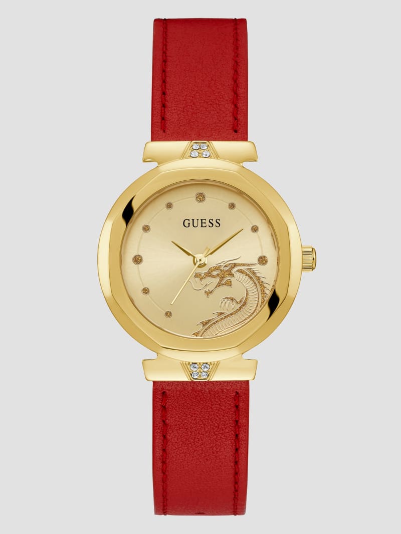 Two Tone Leather Analog Watch