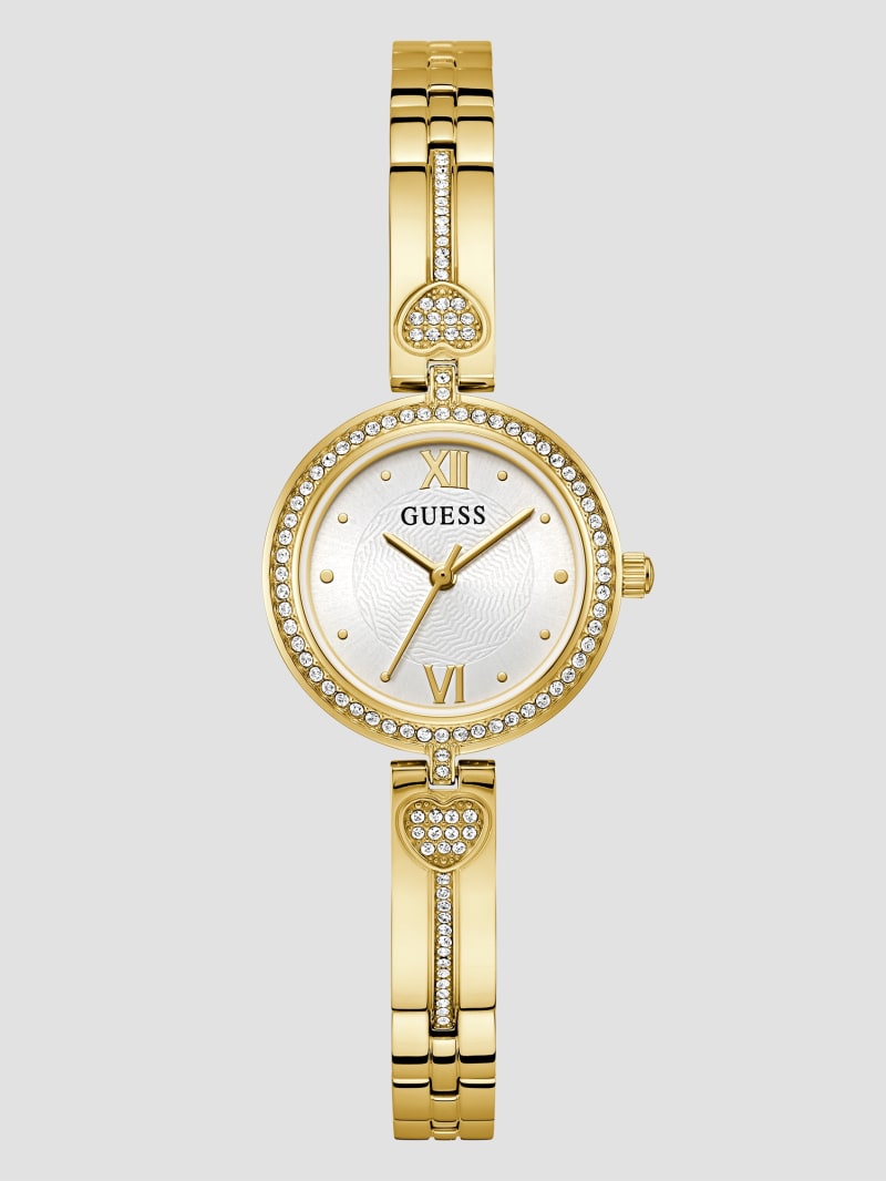 Guess white and gold watch sales
