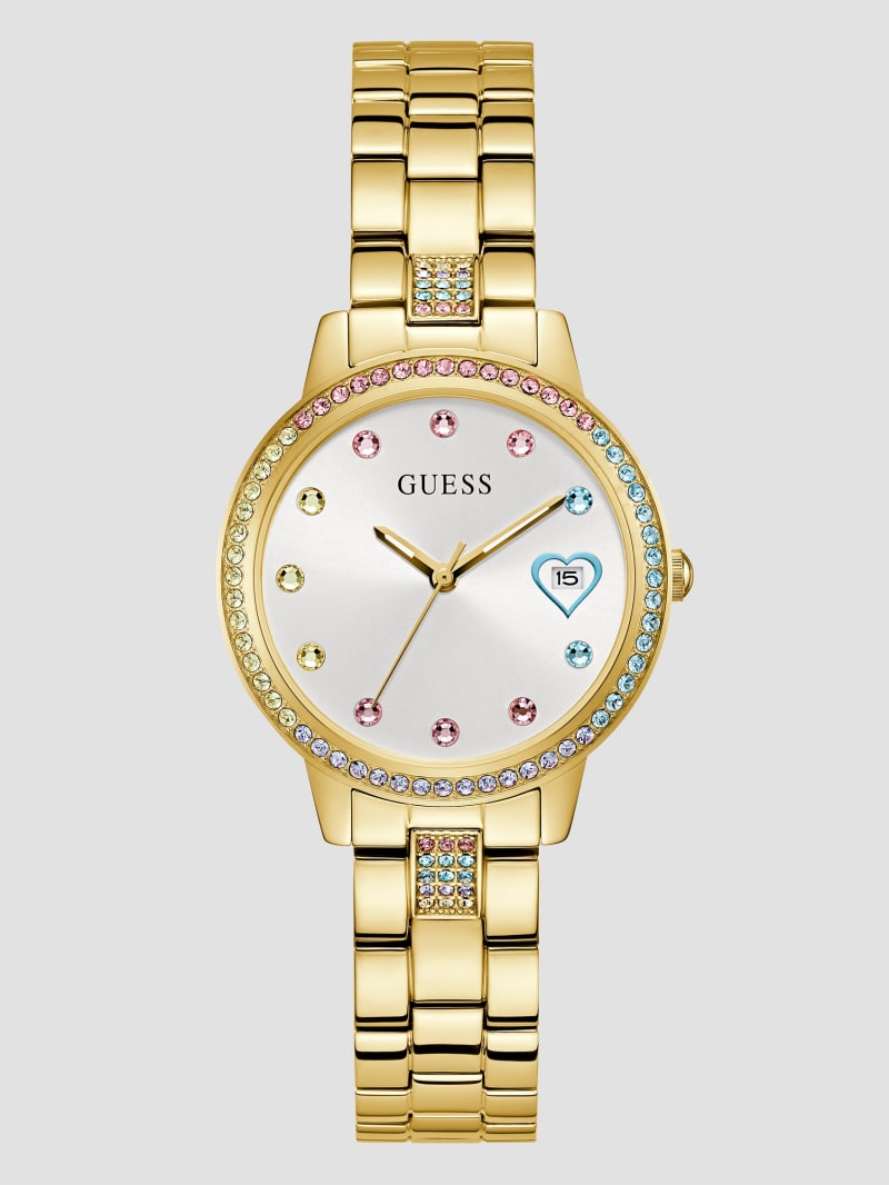 Gold Tone Analog Watch GUESS