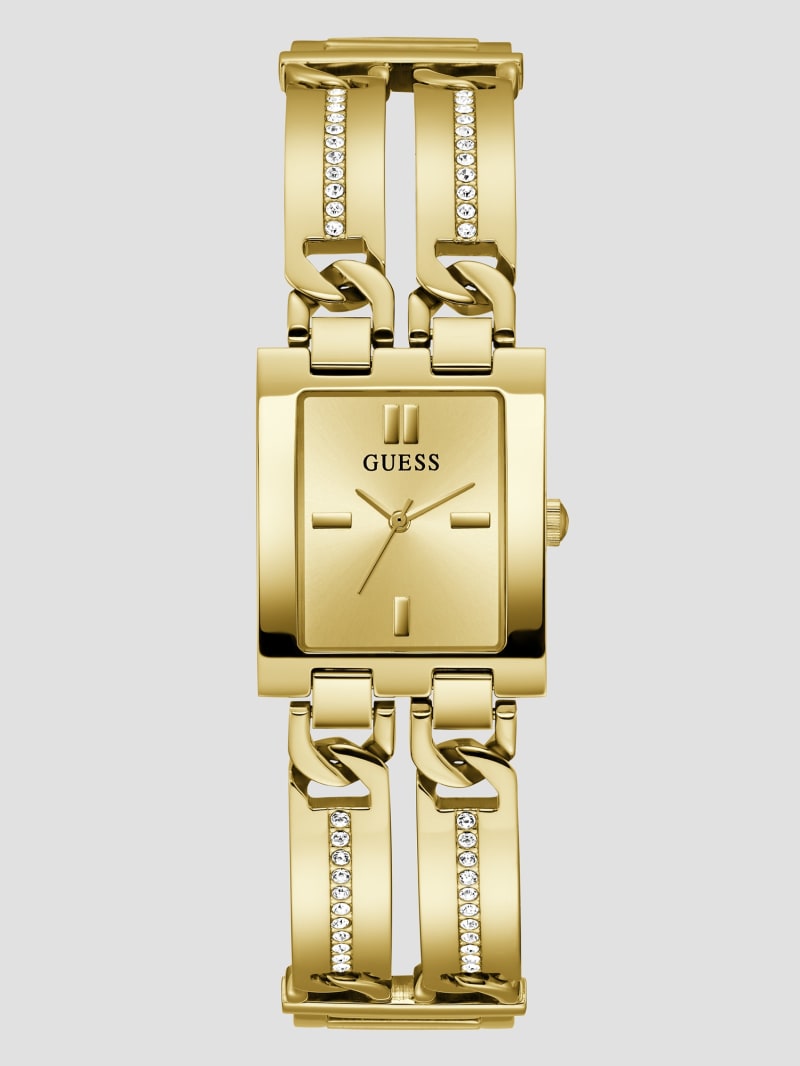 Gold Tone Square Analog Watch