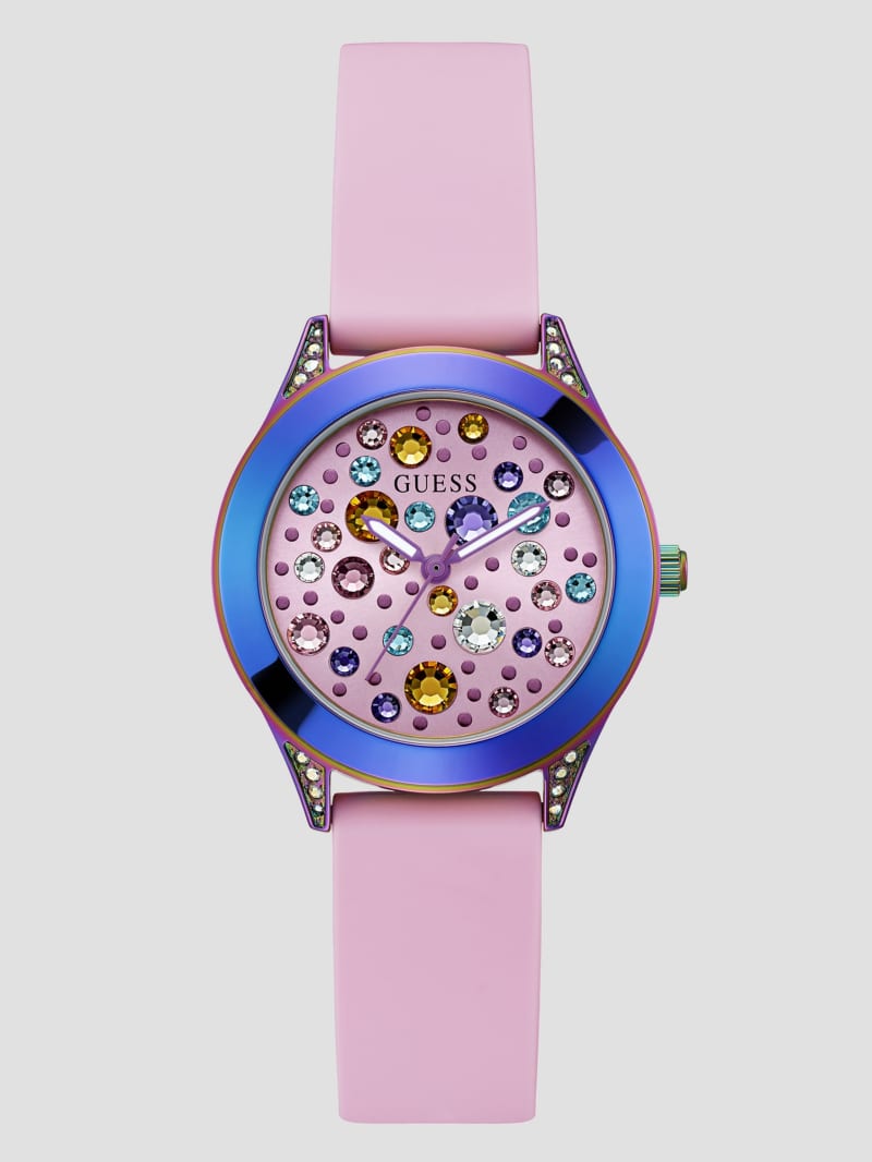 Iridescent Crystal Analog Watch