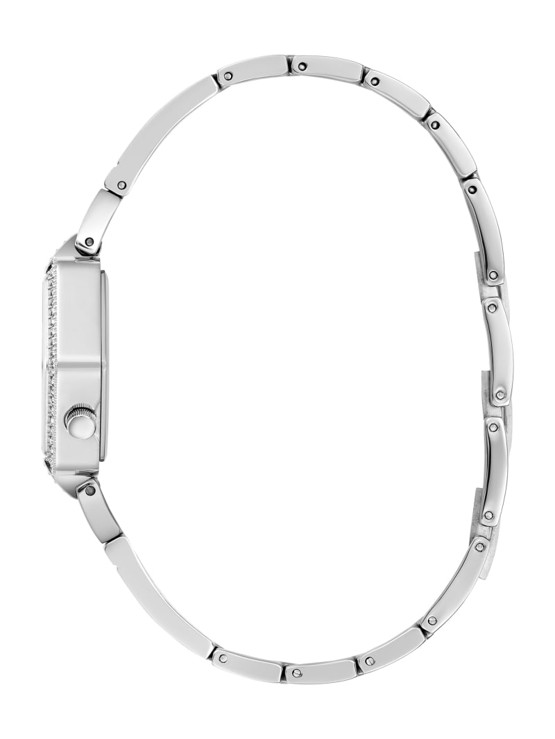 Silver-Tone Hexagon Analog Watch