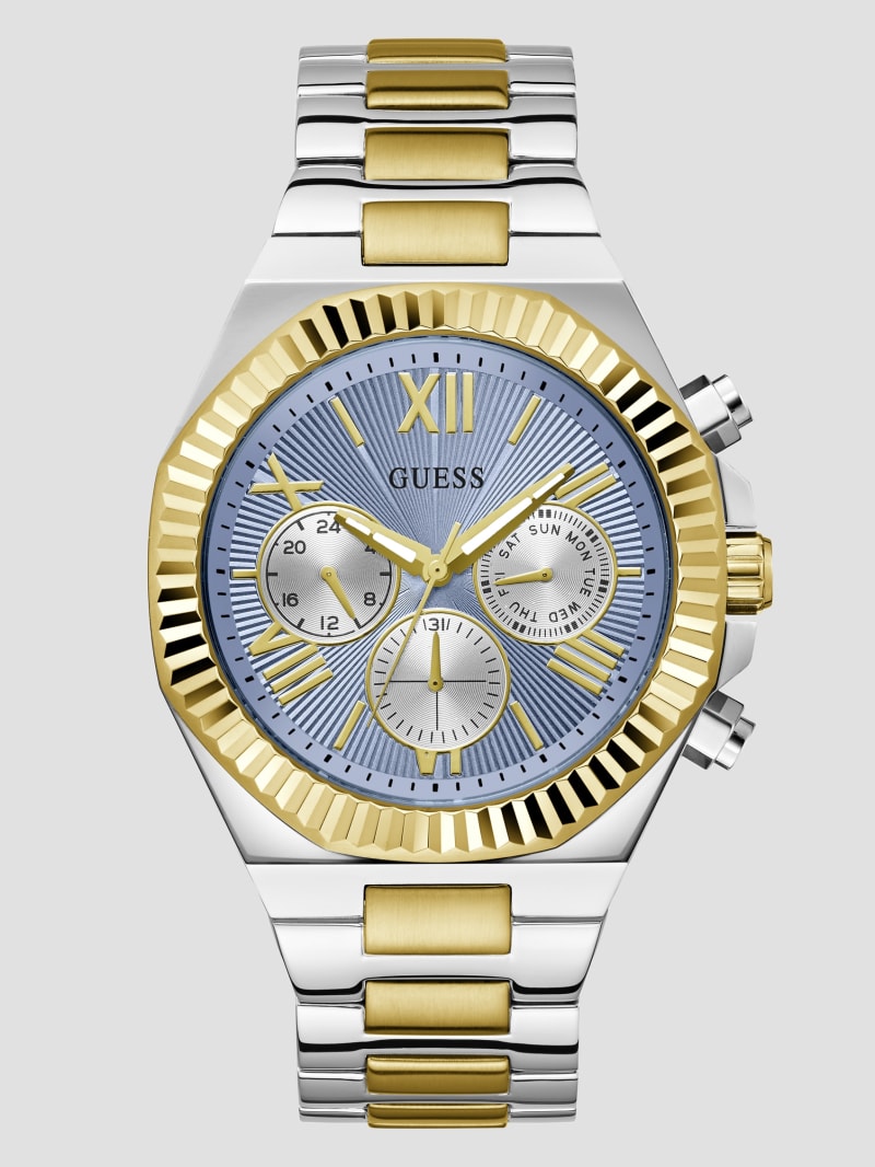 Two-Tone and Blue Multifunction Watch | GUESS