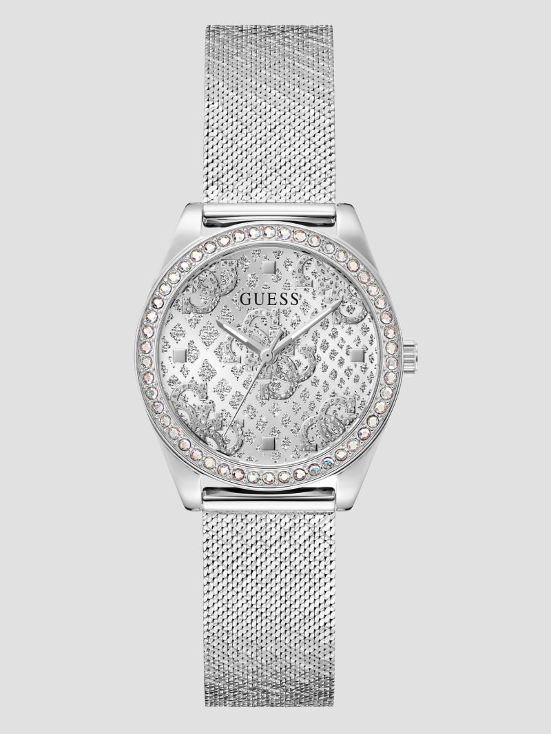Silver Tone Mesh Analog Watch GUESS