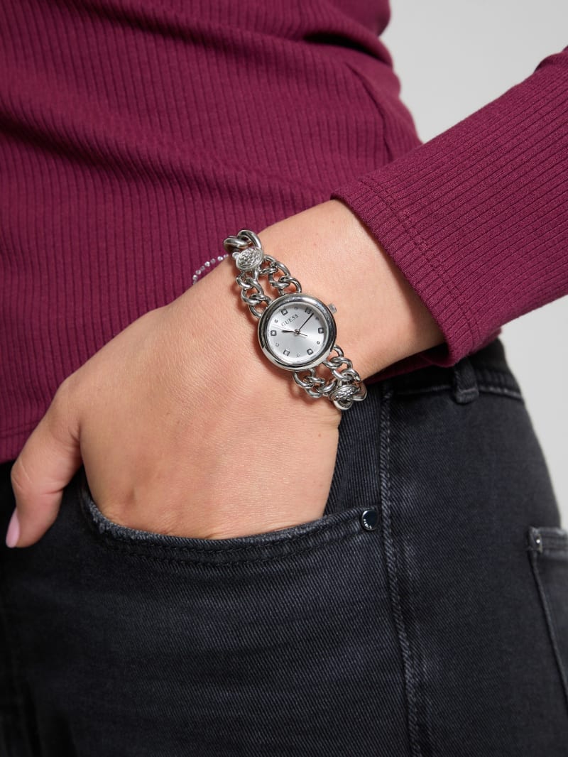 GUESS® Silver-Tone Analog Watch