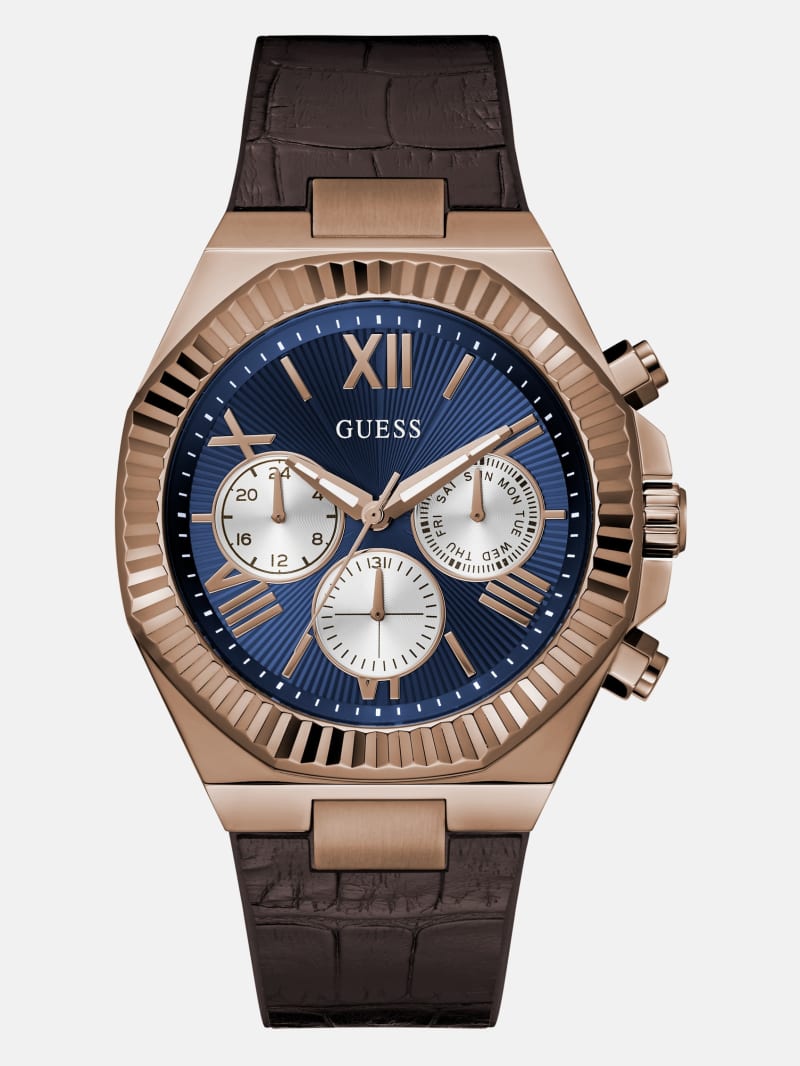 Brown Multifunction Leather Watch