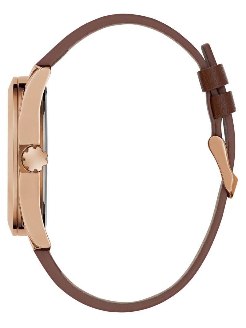 GUESS Brown Leather Multifunction Watch Brown
