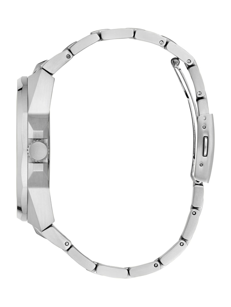 Silver-Tone and Black Multifunction Watch