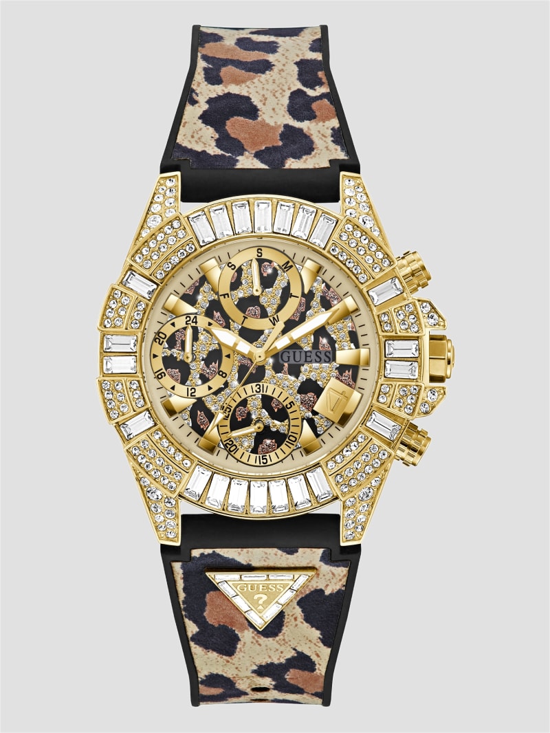 Gold-Tone Leather Analog Watch