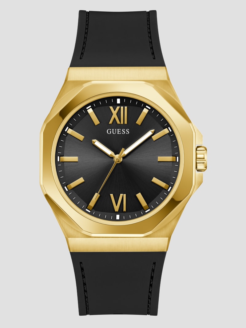 GUESS® Gold-Tone and Black Analog Watch Men
