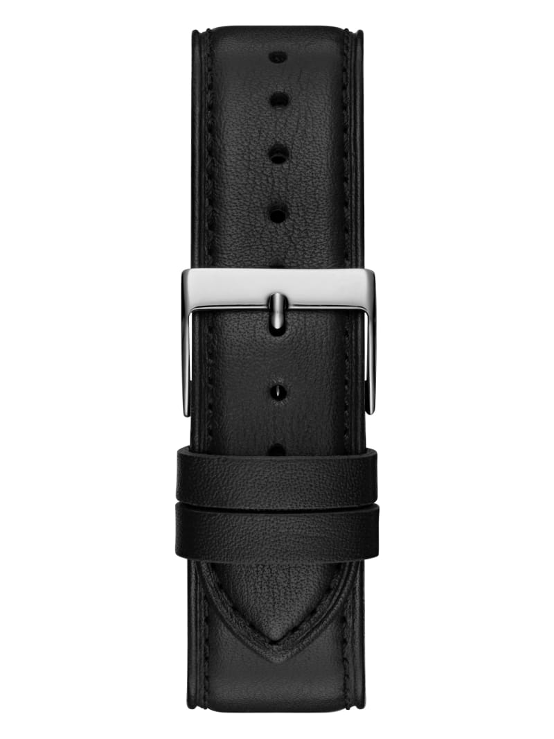 Silver-Tone Analog Leather Watch