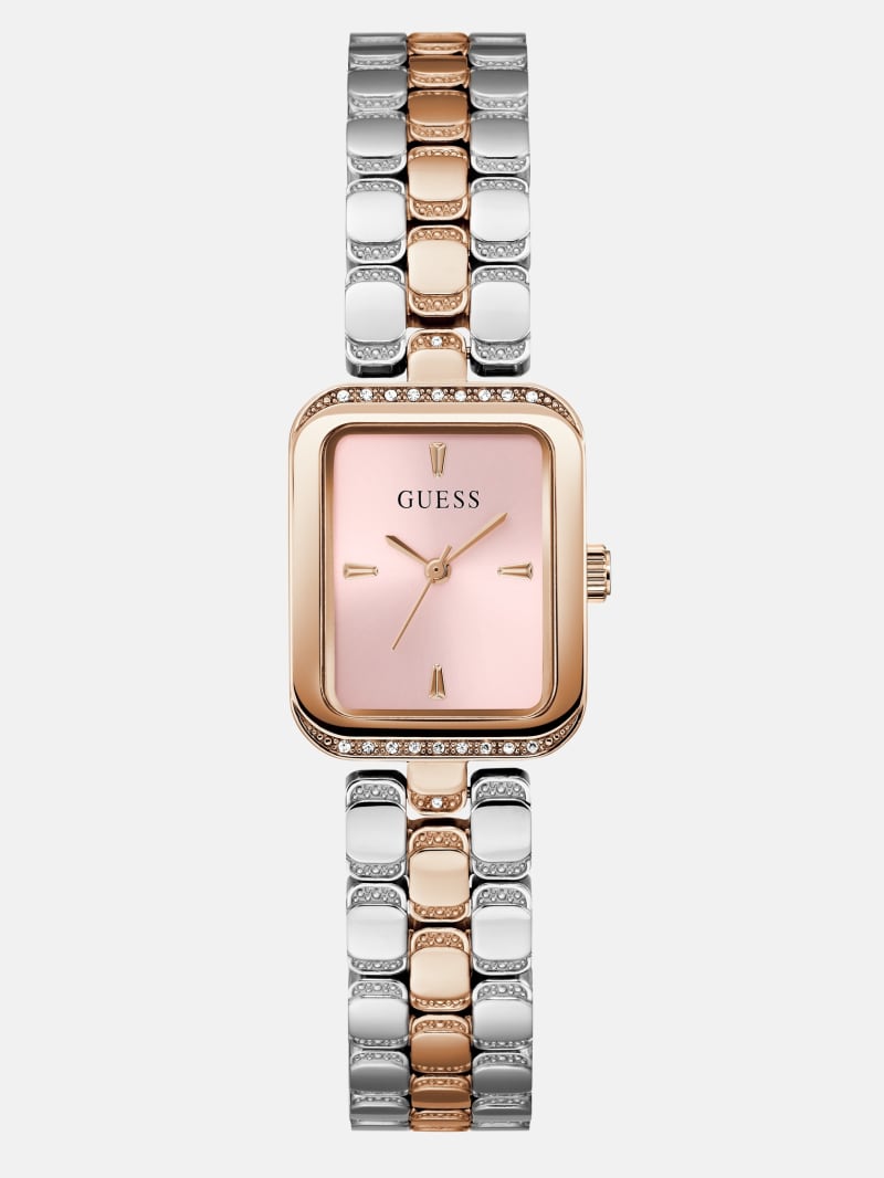 GUESS® Two-Tone Rectangle Analog Watch