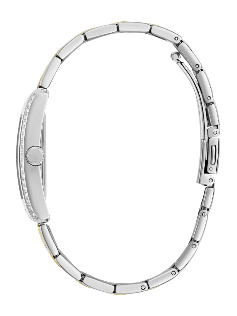 Multi-Tone Crystal Square Analog Watch | GUESS