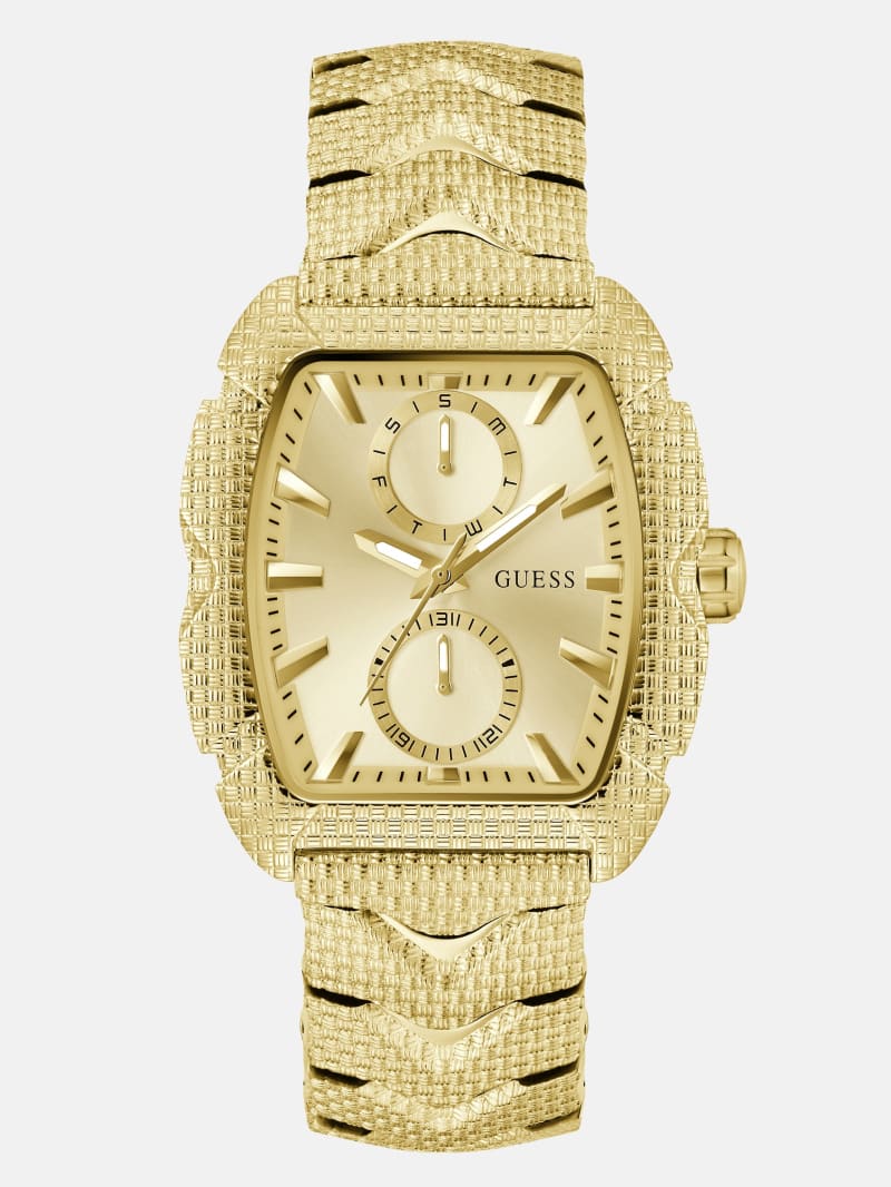 GUESS W0608G1 極美品 GUESS® Gold-Tone Multifunction Watch Men