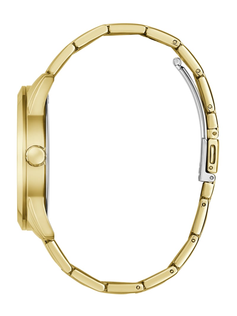 Gold-Tone and Blue Analog Watch