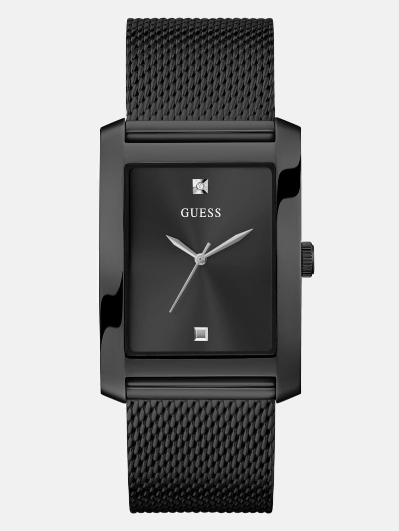 Black Mesh Analog Watch