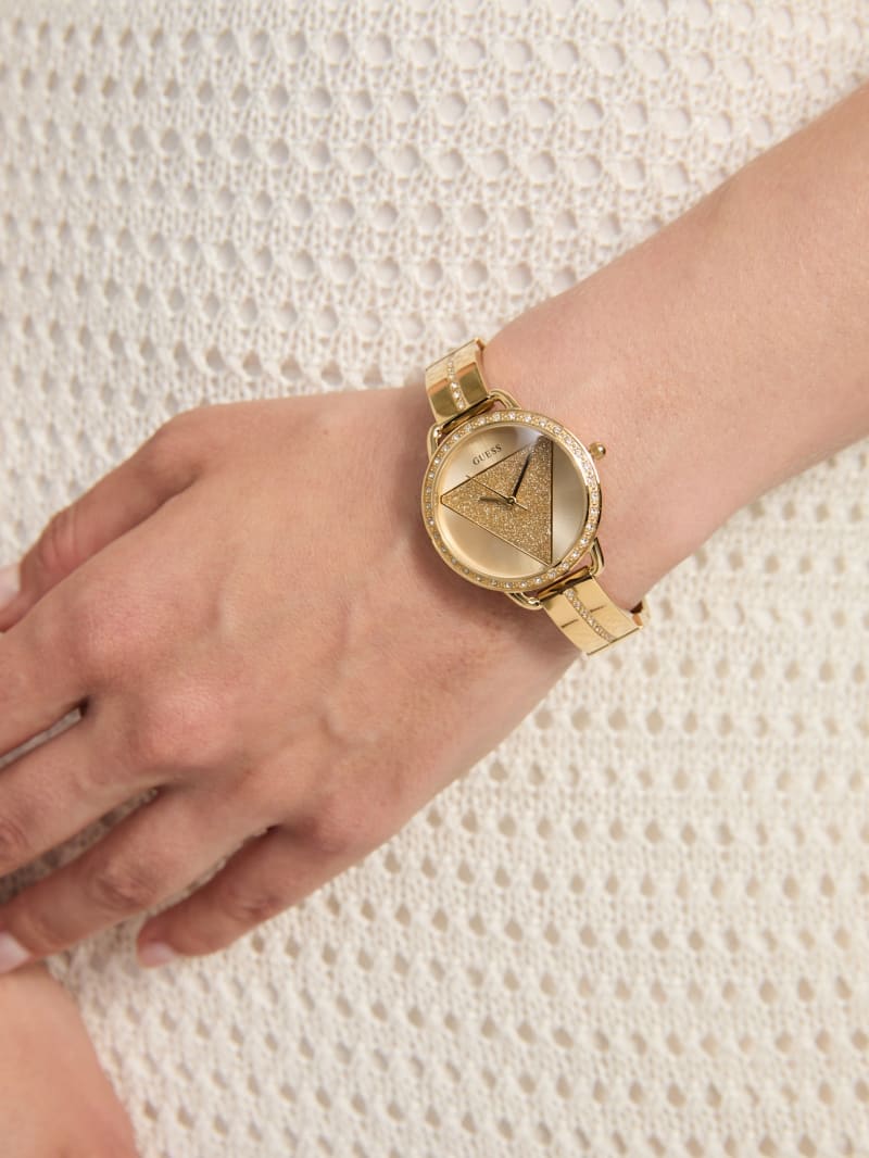 Gold-Tone Triangle Analog Watch