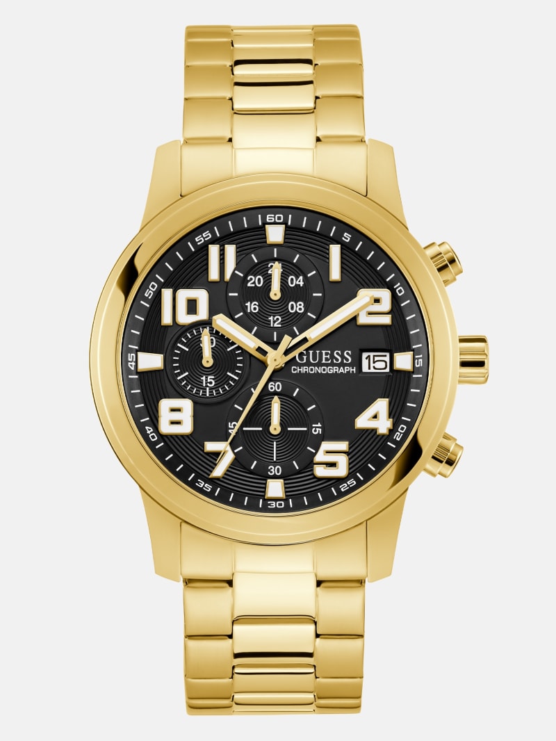 GUESS® Gold-Tone and Black Chronograph Watch Men