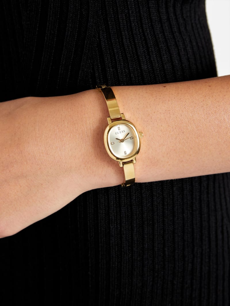 Gold-Tone Oval Analog Watch