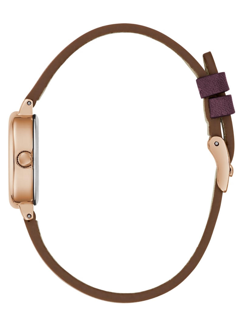 Burgundy Leather Analog Watch