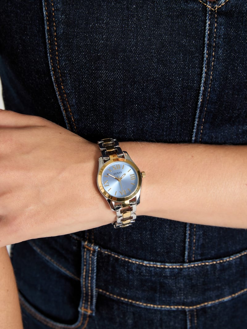 Two-Tone and Blue Analog Watch