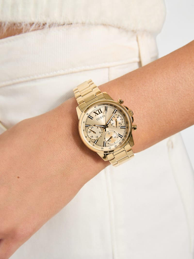 Gold-Tone Multifunction Watch