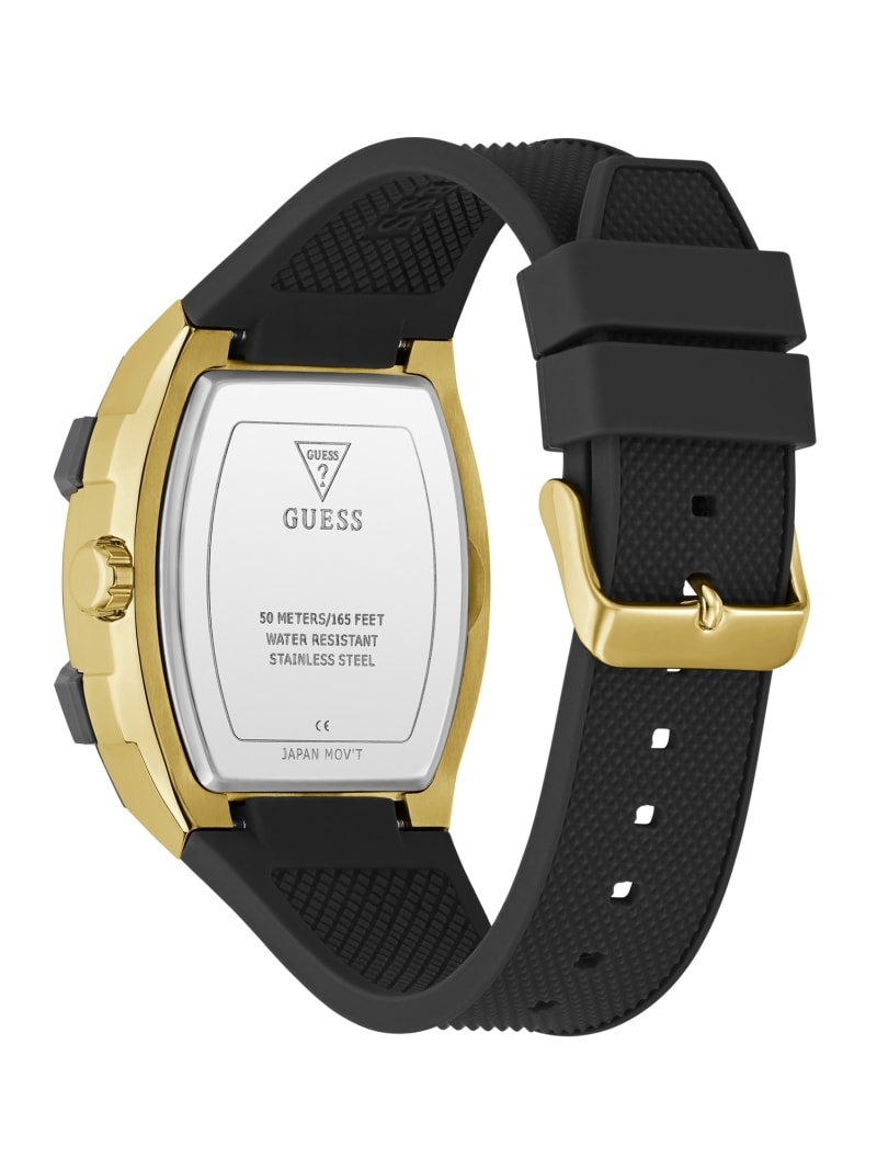 Gold-Tone and Silicone Multifunction Watch
