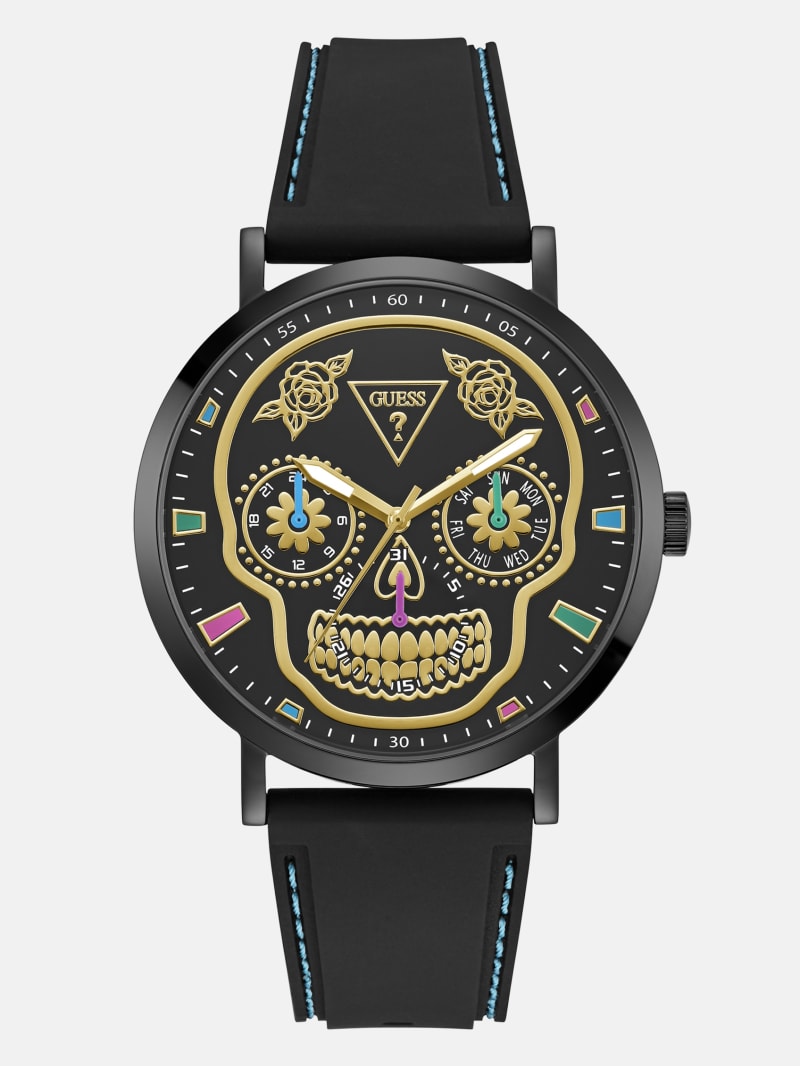 Black Multifunction Silicone Watch