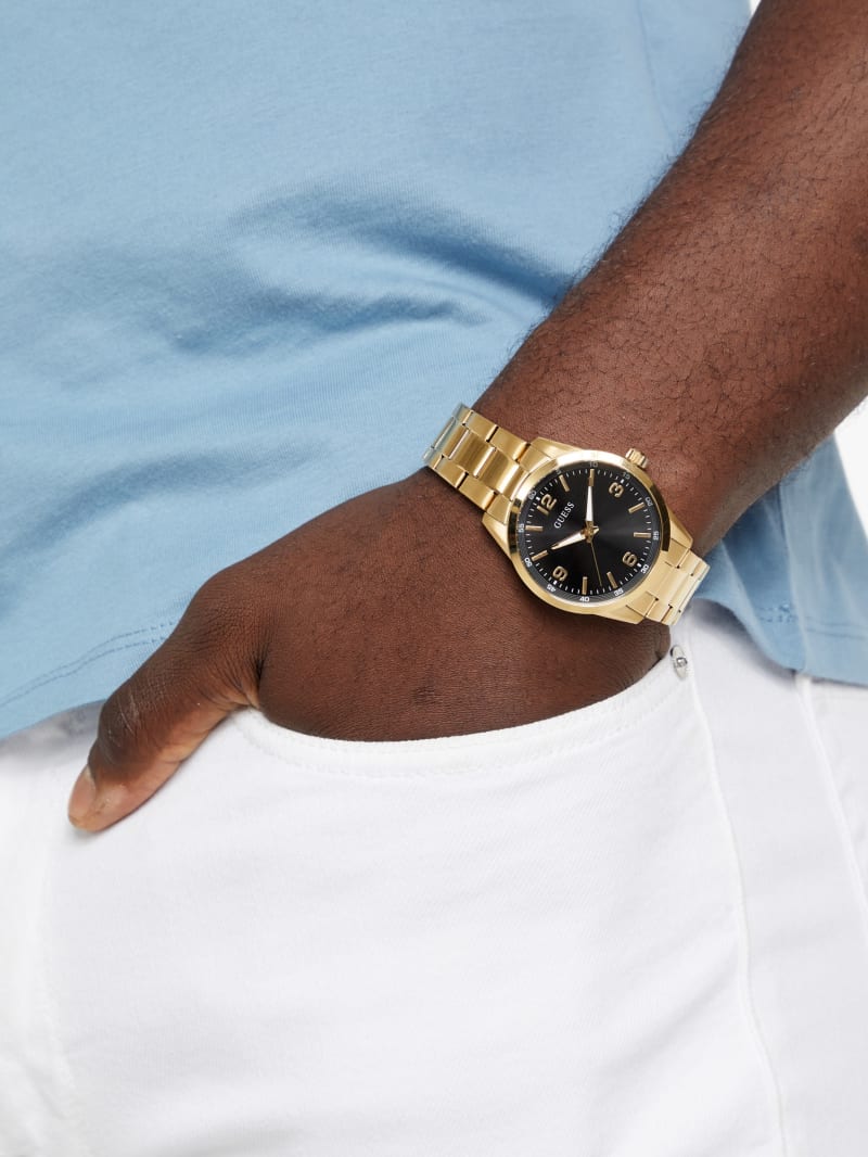 Gold-Tone and Black Analog Watch