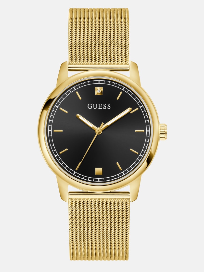 Gold-Tone and Black Analog Watch