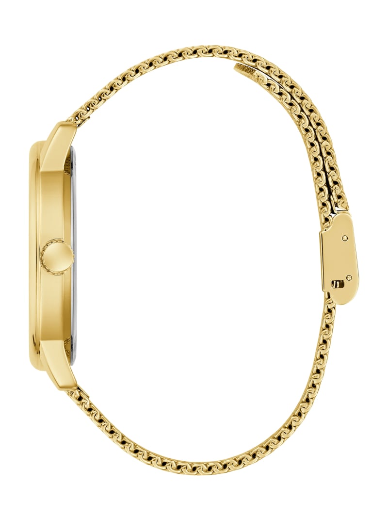 Gold-Tone and Blue Analog Watch