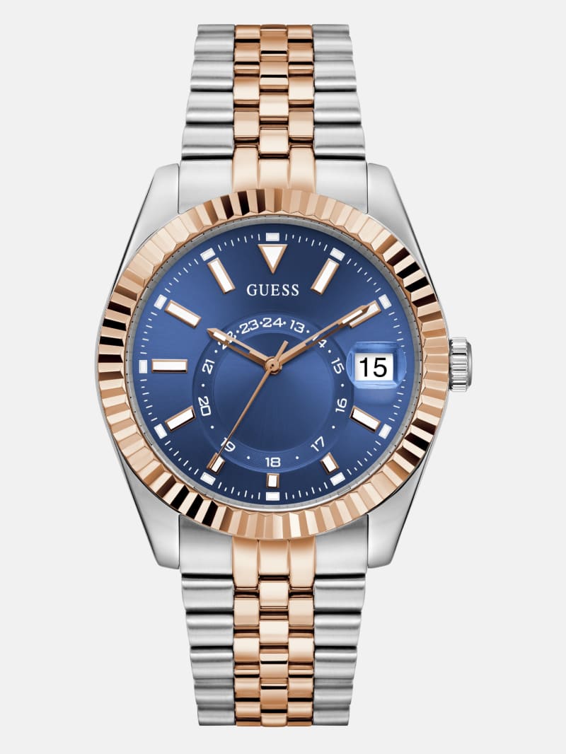 Two-Tone and Blue Analog Watch