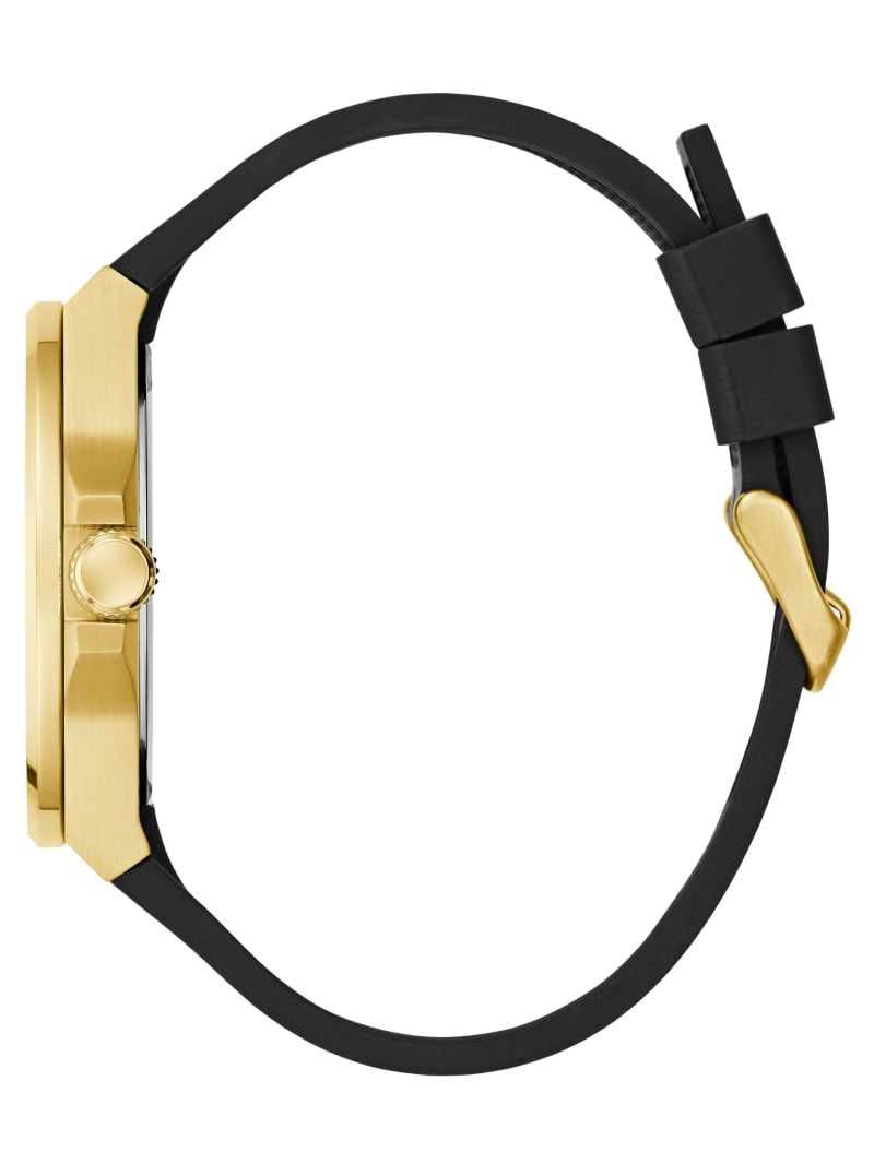 Gold-Tone and Black Silicone Watch