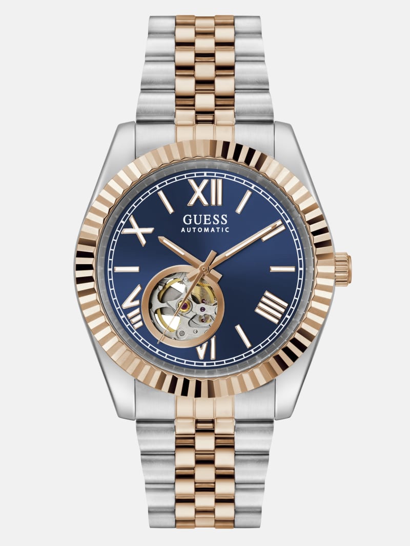 Montre Analogique Argentée Et Bleue | GUESS Factory Ca