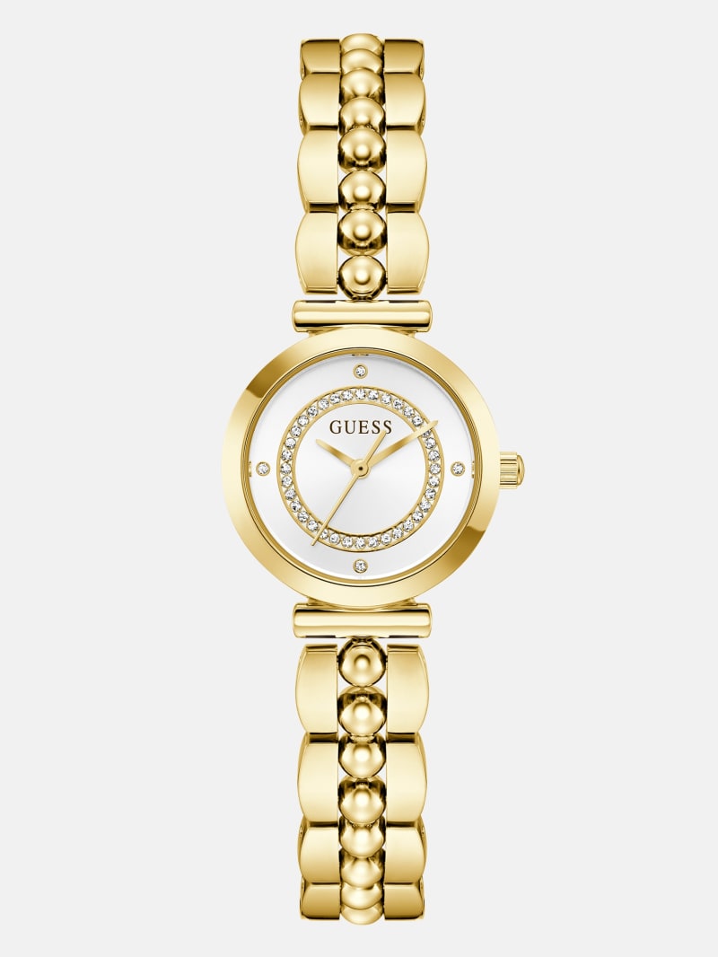 Gold-Tone Beaded Analog Watch