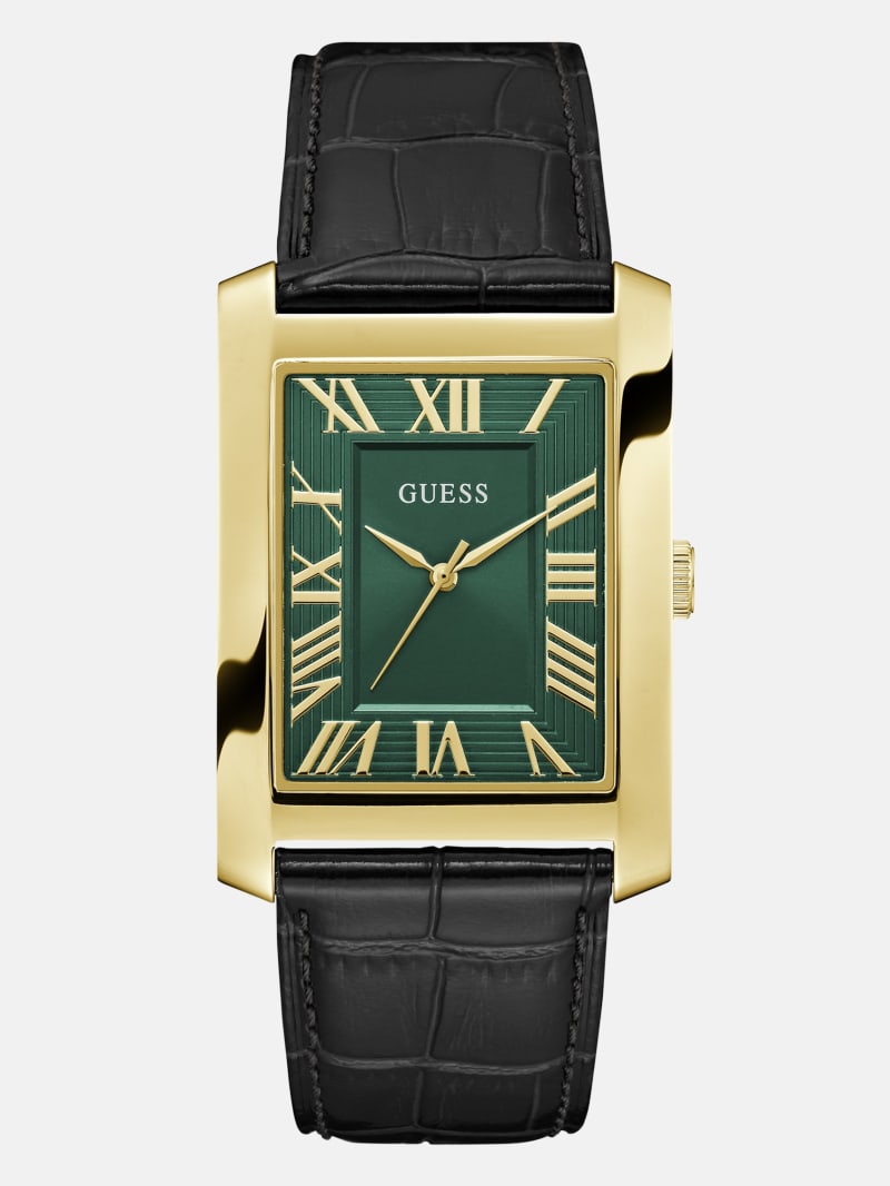 Gold-Tone and Emerald Analog Watch