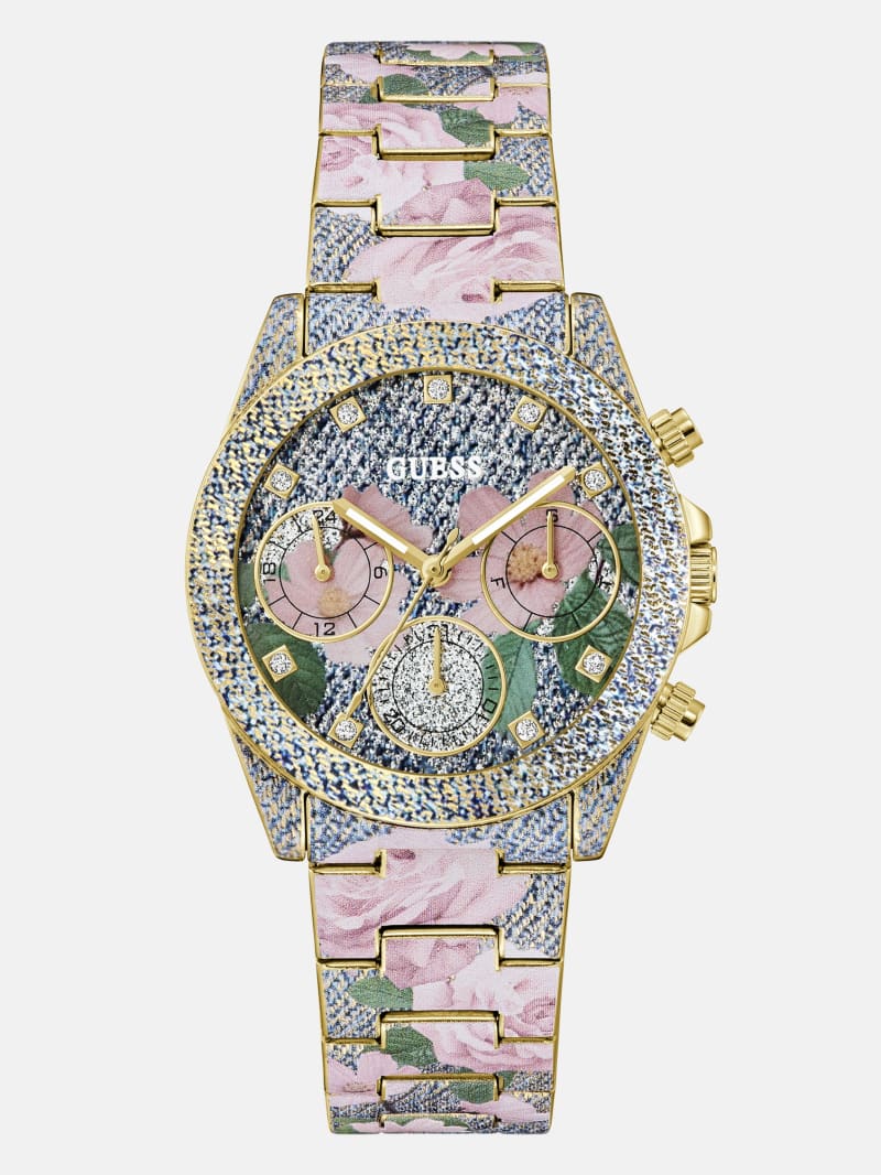 GUESS® Floral Stainless steel analogue watch 38 mm