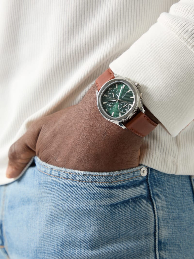 Genuine leather multi-fuction watch 40 mm