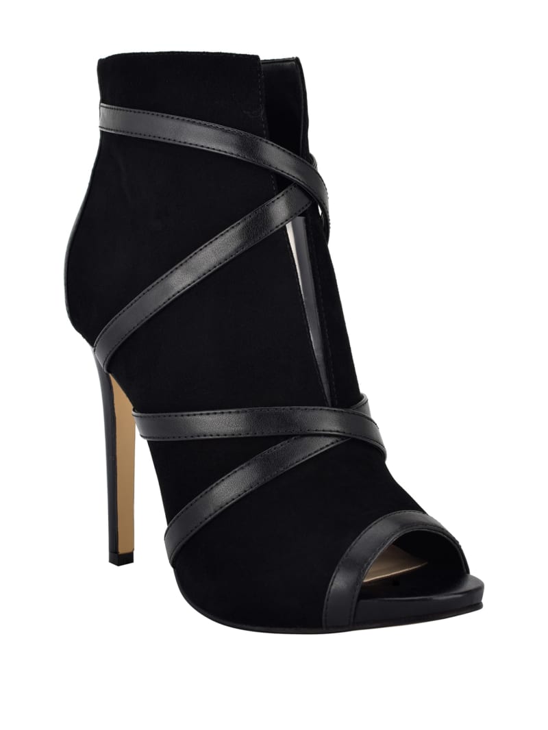 black peg heel boots