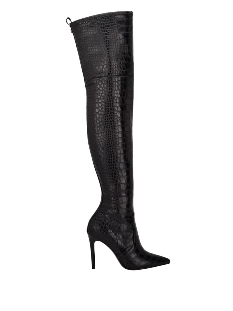 Guess black thigh high boots new arrivals