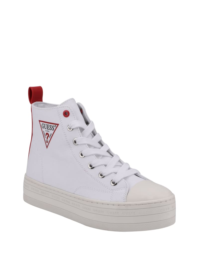 guess white platform sneakers