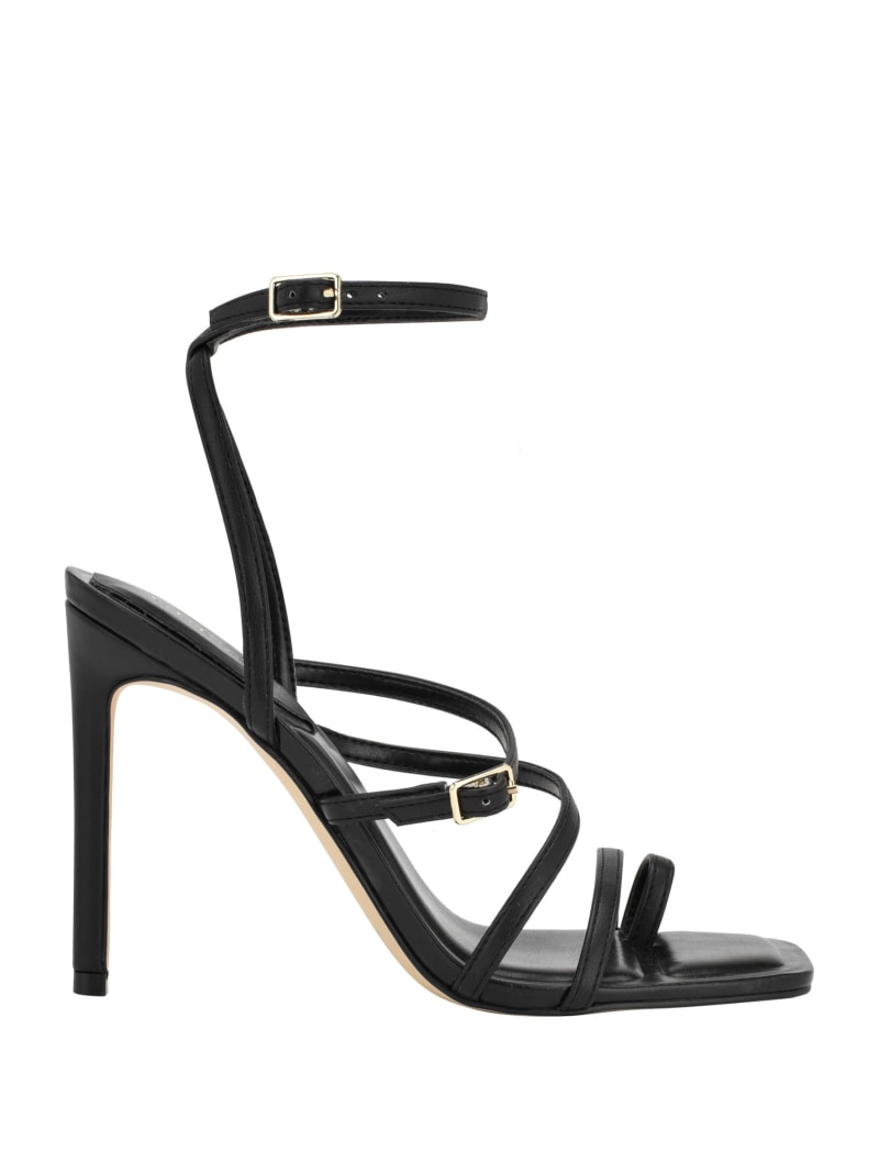 Guess black strappy heels shop