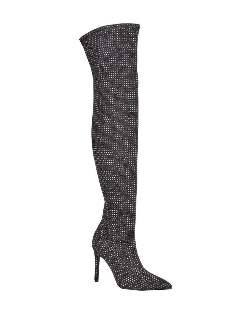 rhinestone knee boots