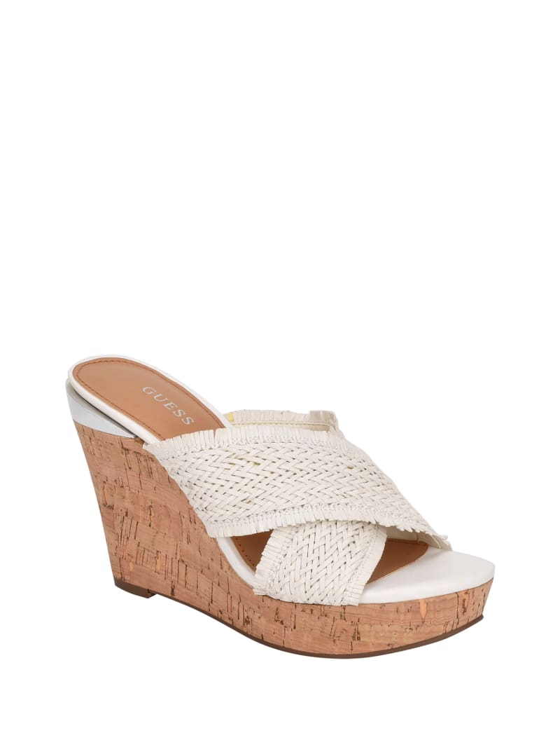 white wedge sandals