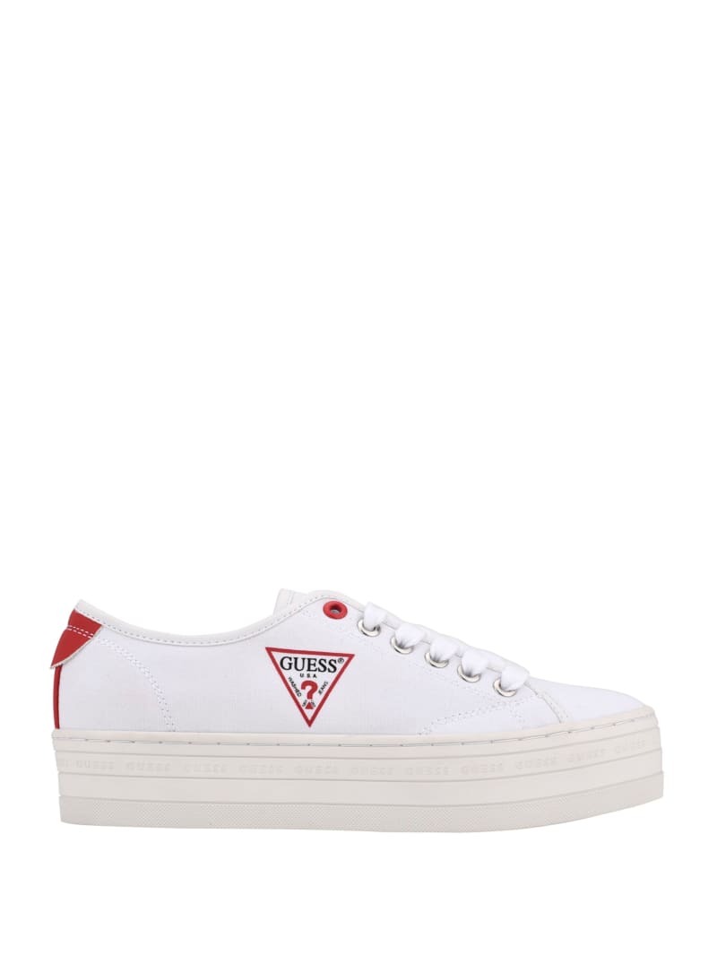 ladies white guess trainers