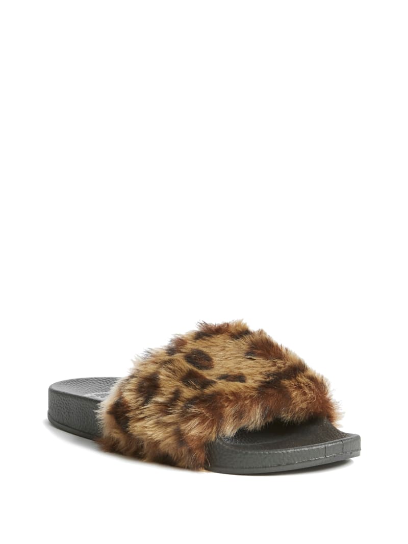 Guess buffie faux fur slide sandals cheap