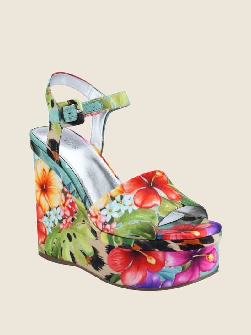 FLORAL PRINTED WEDGES HEELS SANDALS PRETTIEST DESIGNS FOR GIRLS AND WOME