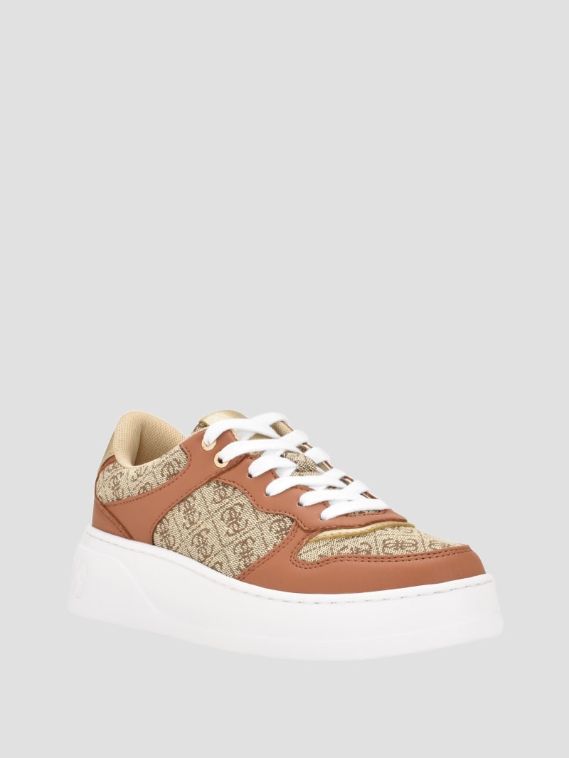 SNEAKERS BECKIE IMPRIME LOGO Blanc GUESS - Baskets Femme Guess - Iziva.com